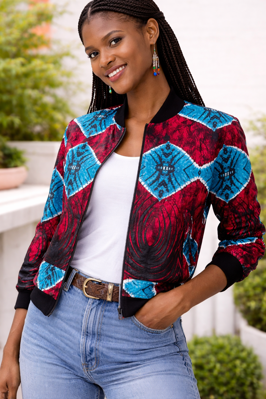 Chitenge bomber jacket