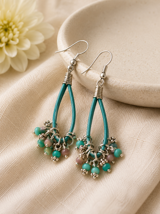 Jewellery-Earrings Leather with dingle dangle