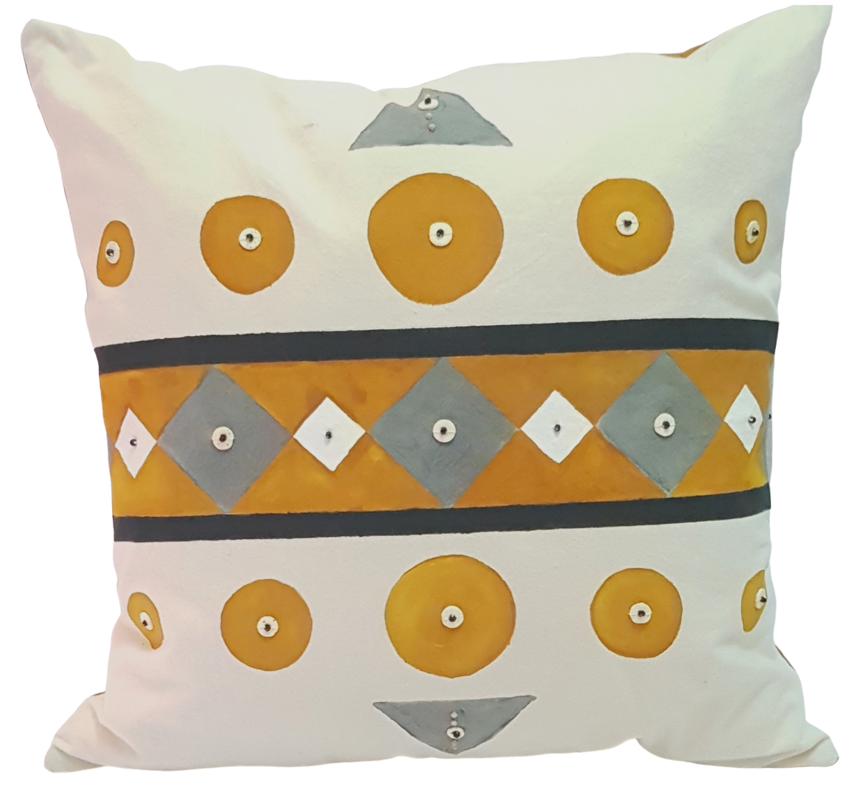 Cushion-Hand painted  with bead work