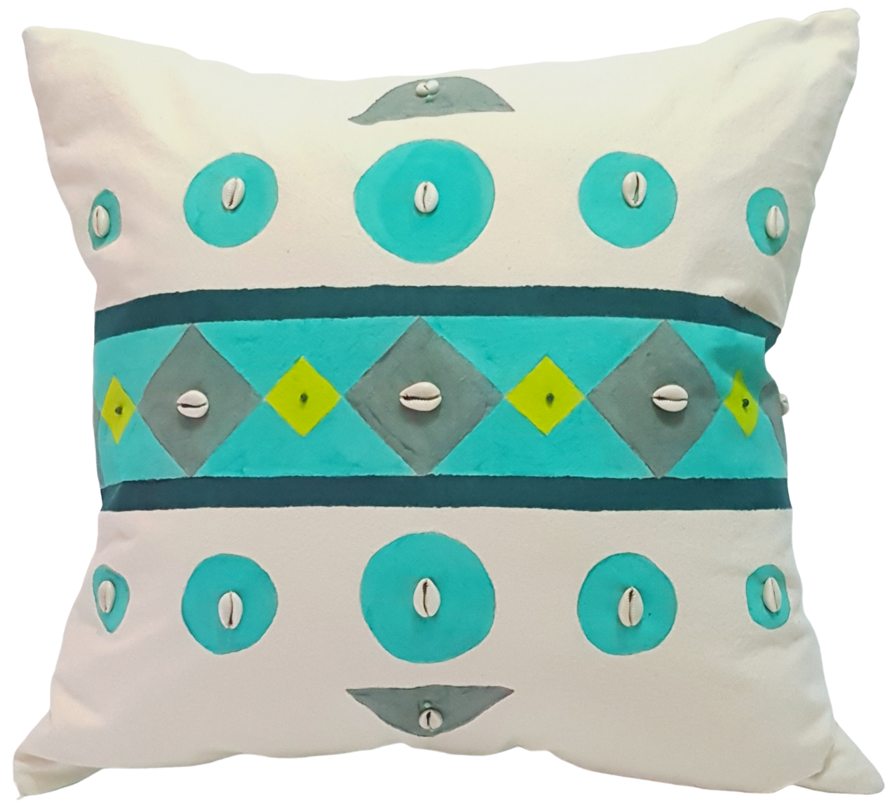 Cushion-Hand painted  with bead work