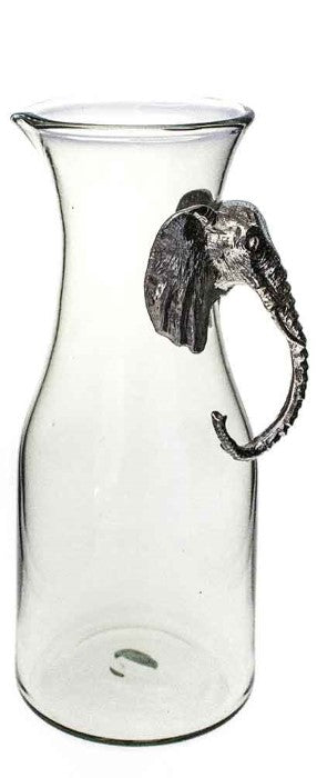 Glass Jug-Pewter Elephant