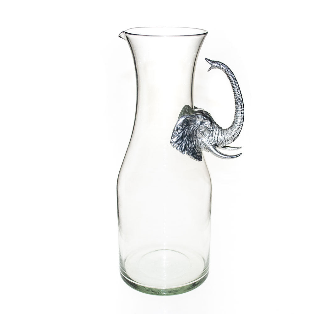 Glass Jug-Pewter Elephant